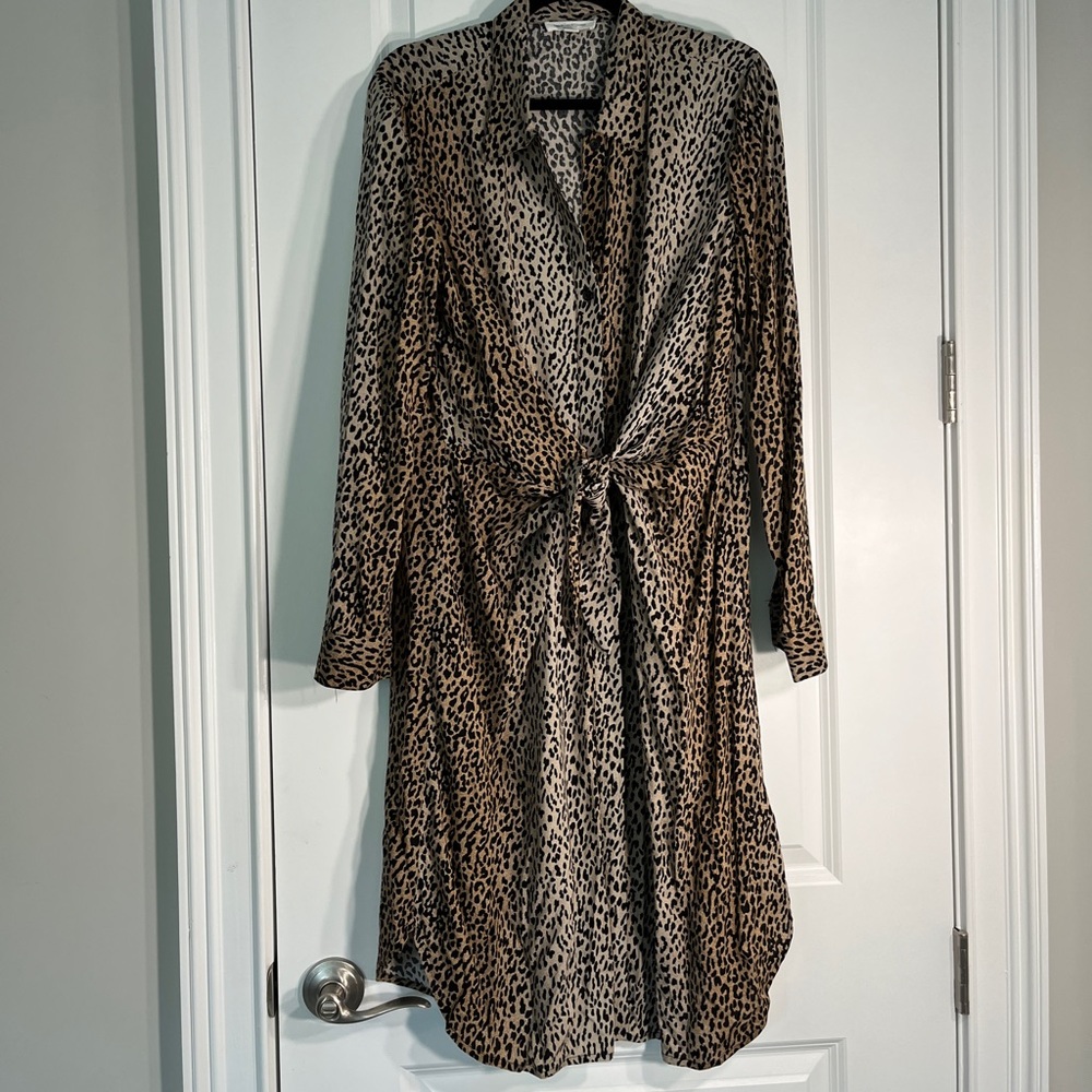 BeachLunchLounge Animal Print Shirt Dress/Cover Up